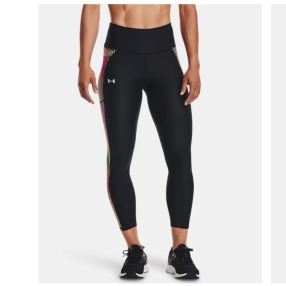 G70. Under Armour HeatGear 6M Panel 7/8 Leggings in Black/Multi - Size 1X - Picture 2 of 11